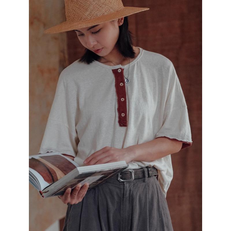 DIMANAF 2025 Summer T-shirt Women Spliced Buttons Solid Short Sleeve Loose White Black One Size
DIMANAF 2025 Summer T-shirt Women Spliced Buttons Solid Short Sleeve Loose White Black One Size