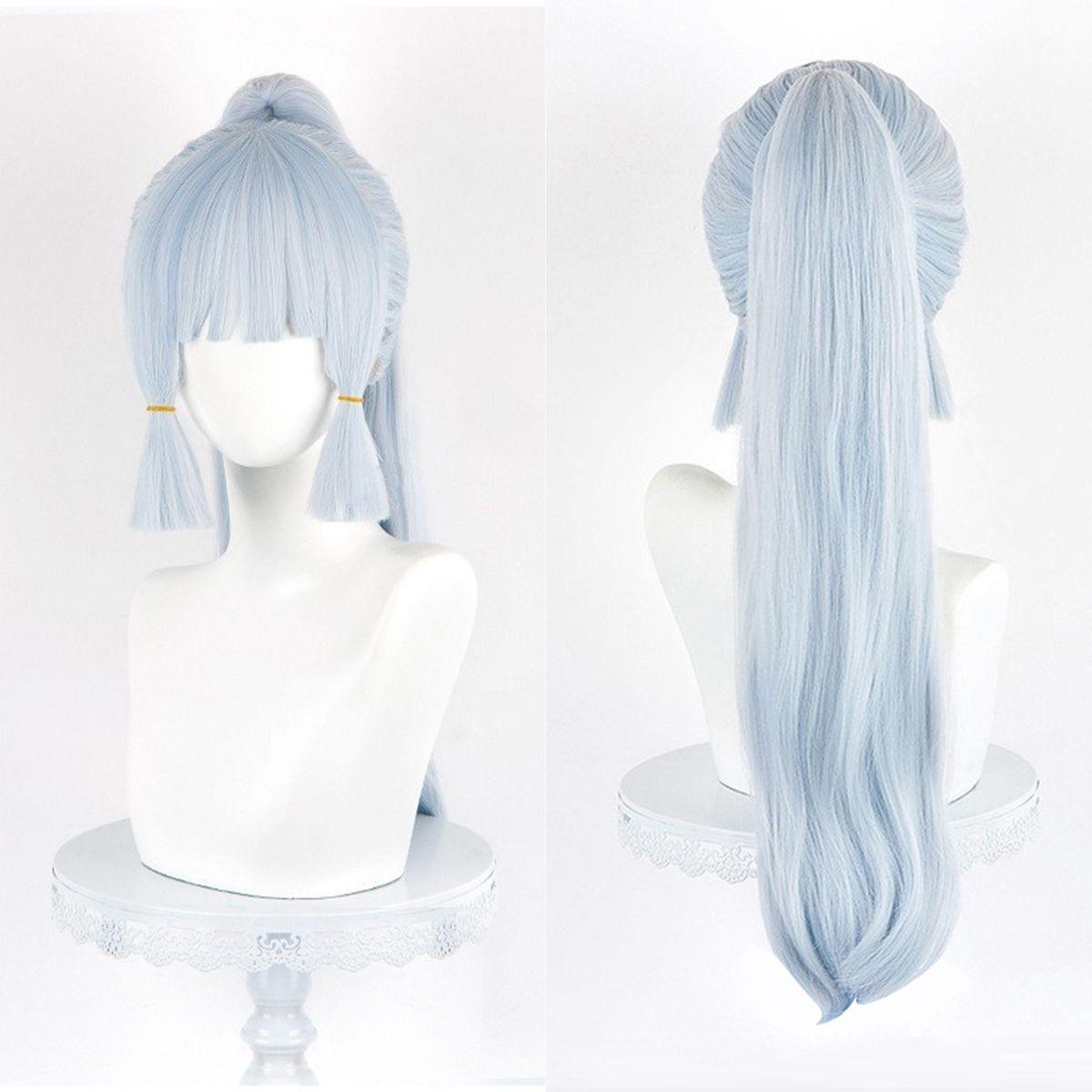 Anime Cosplay Wig, Kamisato Ayaka Light Blue High Ponytail High-Temperature Fiber Synthetic Hairpiece
Anime Cosplay Wig, Kamisato Ayaka Light Blue High Ponytail High-Temperature Fiber Synthetic Hairpiece