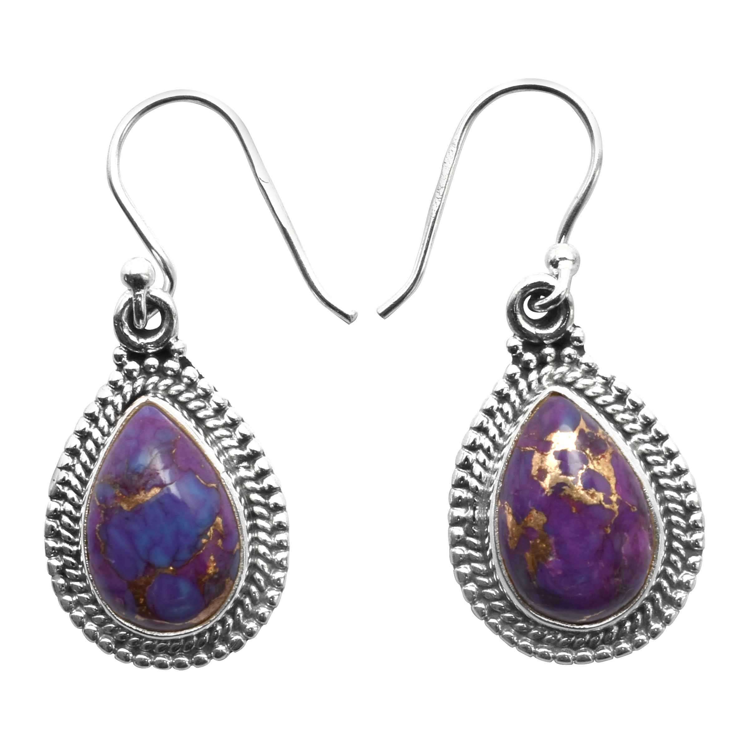 Purple Turquoise Gemstone Earrings Solid 925 Sterling Silver Handmade Earrings Jewelry Gift For Women And Girls E-3535
Purple Turquoise Gemstone Earrings Solid 925 Sterling Silver Handmade Earrings Jewelry Gift For Women And Girls E-3535