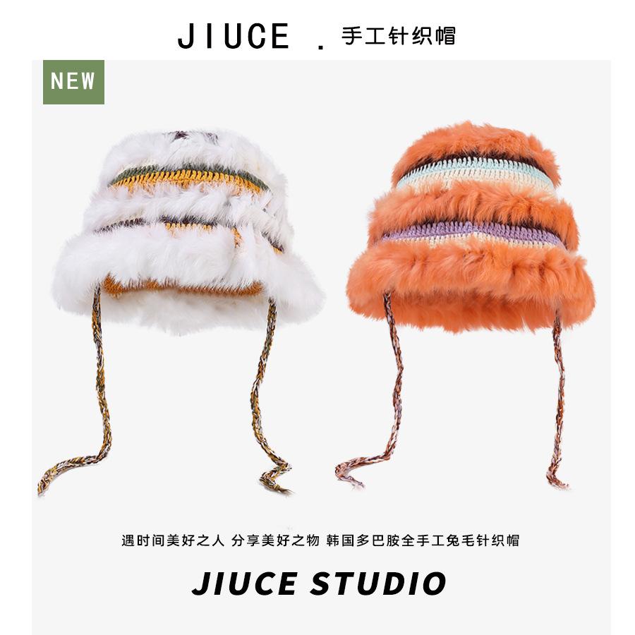Hand-woven colored rabbit fur knitted hat for girls, cute ear protectors, warm hats, dopamine wool hats, tide M(56-58cm) білий
Hand-woven colored rabbit fur knitted hat for girls, cute ear protectors, warm hats, dopamine wool hats, tide M(56-58cm) білий