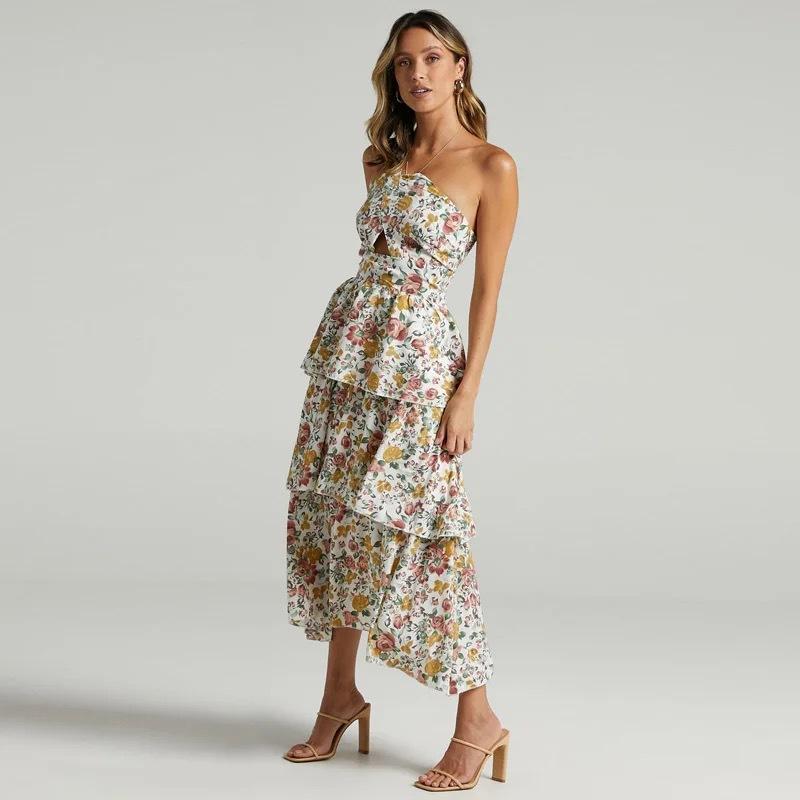 2025 summer sleeveless oblique shoulder elegant print layered V-neck dress casual print dress XS
2025 summer sleeveless oblique shoulder elegant print layered V-neck dress casual print dress XS