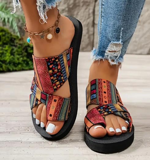 Summer Women Slippers Platform Sandals Fashion Open Toe Shoes Slip on Colorful Beach Shoe Ethnic Style Lightweight Slippers 42EU/CN43 червоний
Summer Women Slippers Platform Sandals Fashion Open Toe Shoes Slip on Colorful Beach Shoe Ethnic Style Lightweight Slippers 42EU/CN43 червоний