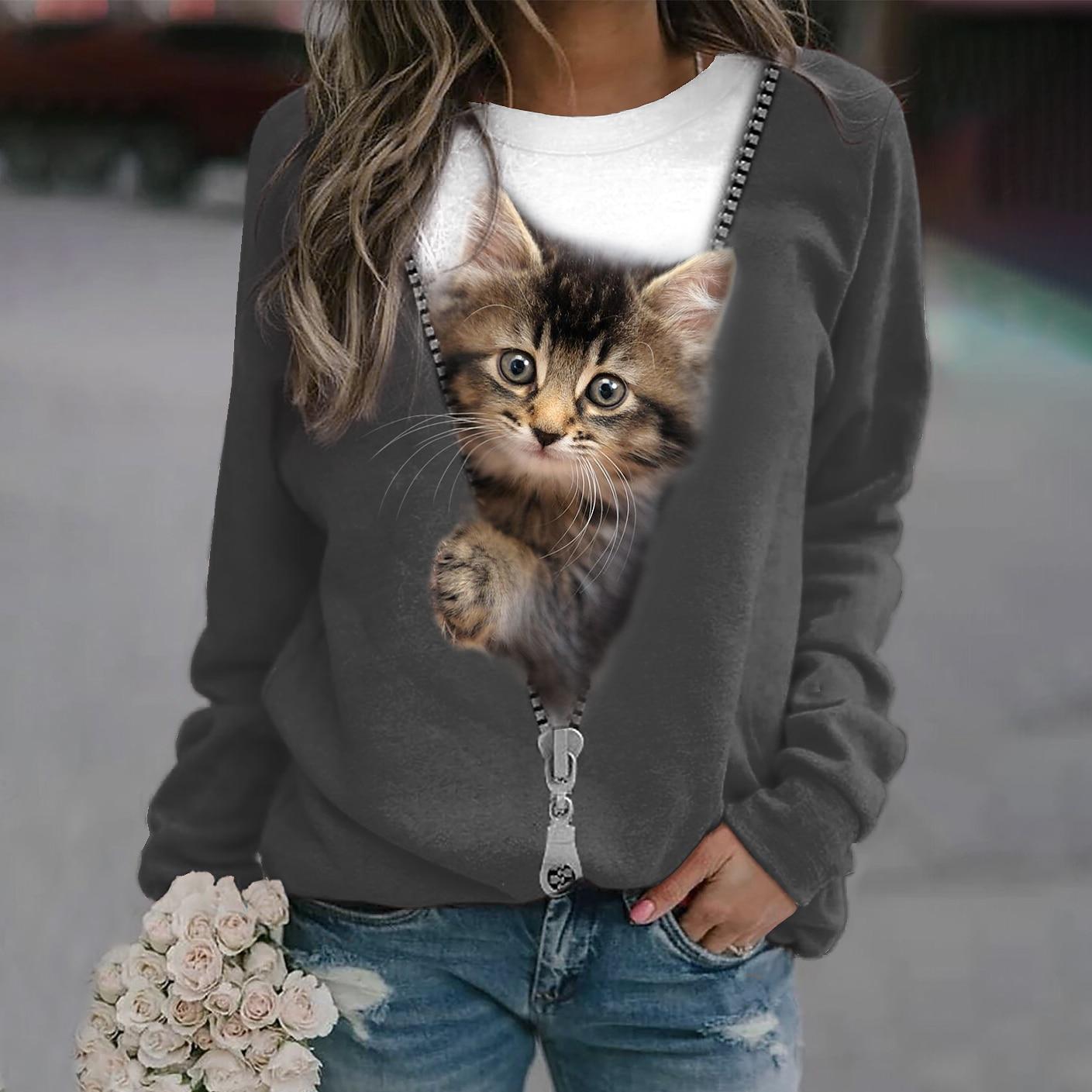 Повседневная домашняя одежда больших размеров с длинными рукавами, с принтом кошки, удобная, рекомендуется для женщин осенью и зимой. 2XL
Повседневная домашняя одежда больших размеров с длинными рукавами, с принтом кошки, удобная, рекомендуется для женщин осенью и зимой. 2XL