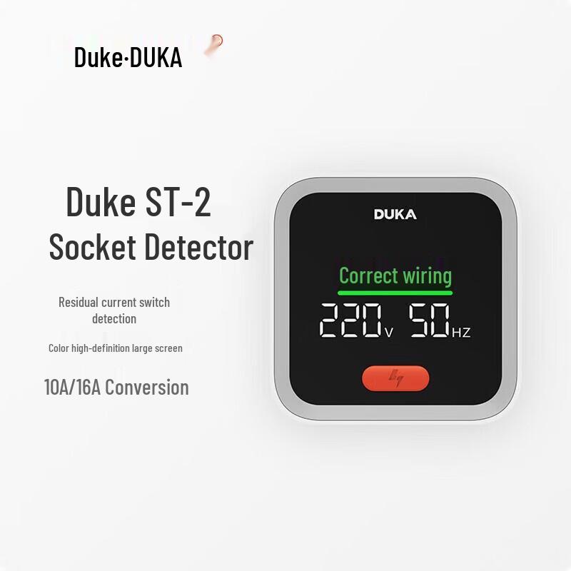 Duke ST2 Smart Socket Tester CN plug (adapter included)
Duke ST2 Smart Socket Tester CN plug (adapter included)
