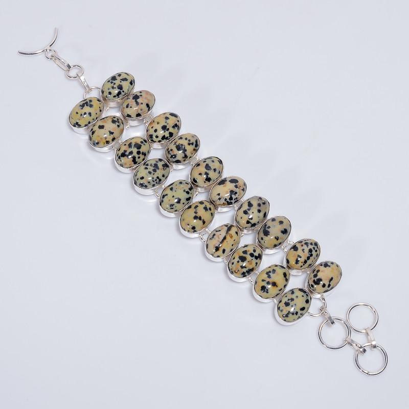 Beautiful Top Grade Qualite 100% Natural Dalmatian Jasper Oval Shape Ethnic Style Handmade Jewelry 925 Steling Silver Bracelet 6-8 WSJ-5101 срібний
Beautiful Top Grade Qualite 100% Natural Dalmatian Jasper Oval Shape Ethnic Style Handmade Jewelry 925 Steling Silver Bracelet 6-8 WSJ-5101 срібний