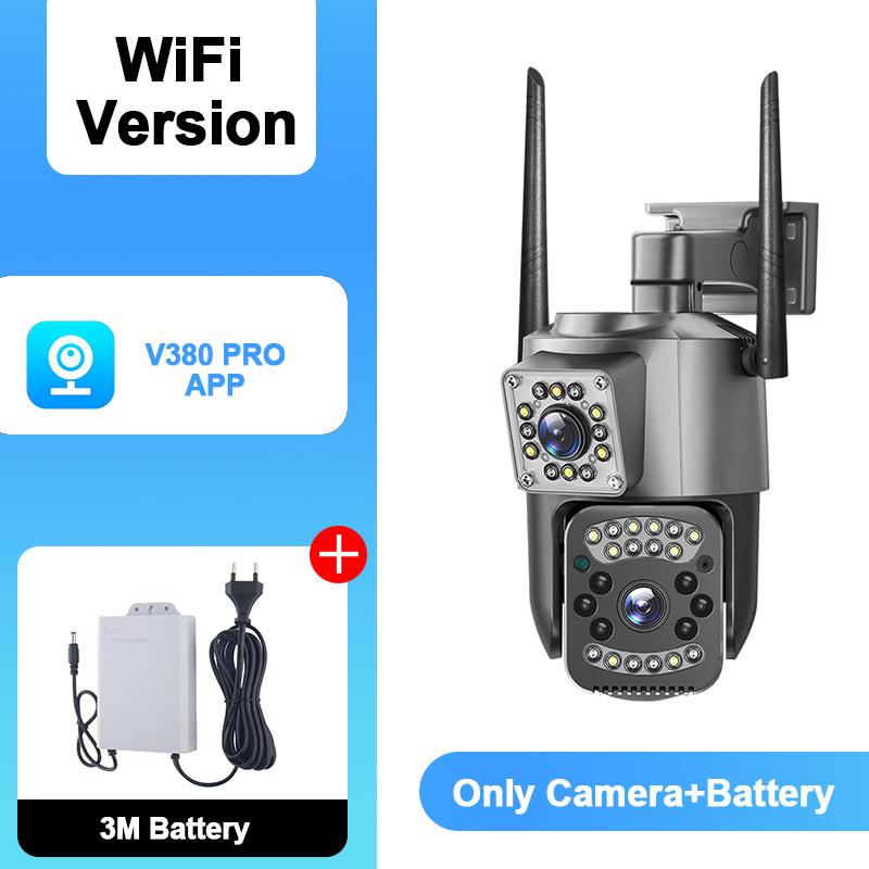 V380 PRO APP 10-кратний зум Двооб єктивна WiFi камера HD 10 Мп Зовнішня камера IP66 Водонепроникна Двостороння розмова Кольорове нічне бачення Мобільне відстеження CCTV Camera+Battery
V380 PRO APP 10-кратний зум Двооб єктивна WiFi камера HD 10 Мп Зовнішня камера IP66 Водонепроникна Двостороння розмова Кольорове нічне бачення Мобільне відстеження CCTV Camera+Battery