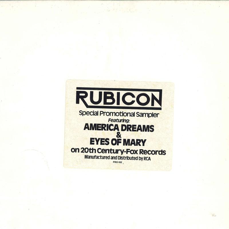 12-дюймовая пластинка RUBICON - America Dreams / Eyes Of Mary PRO102PROMO 20th Century Fo 1978 US Рок Б/У
12-дюймовая пластинка RUBICON - America Dreams / Eyes Of Mary PRO102PROMO 20th Century Fo 1978 US Рок Б/У