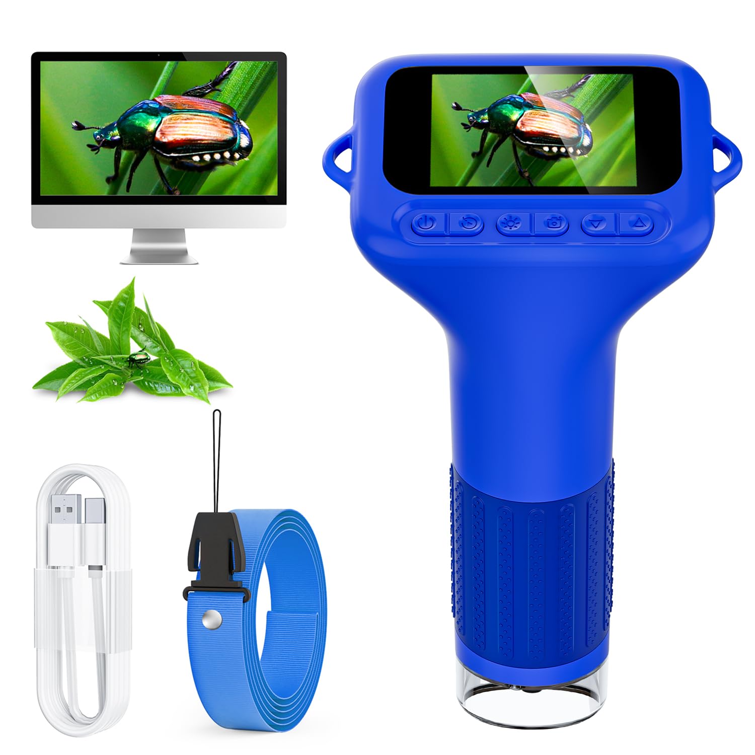 SKYBASIC Children s Digital Microscope 2-Inch IPS Screen 1000x Zoom USB Handheld Portable Science Education Toy Blue
SKYBASIC Children s Digital Microscope 2-Inch IPS Screen 1000x Zoom USB Handheld Portable Science Education Toy Blue