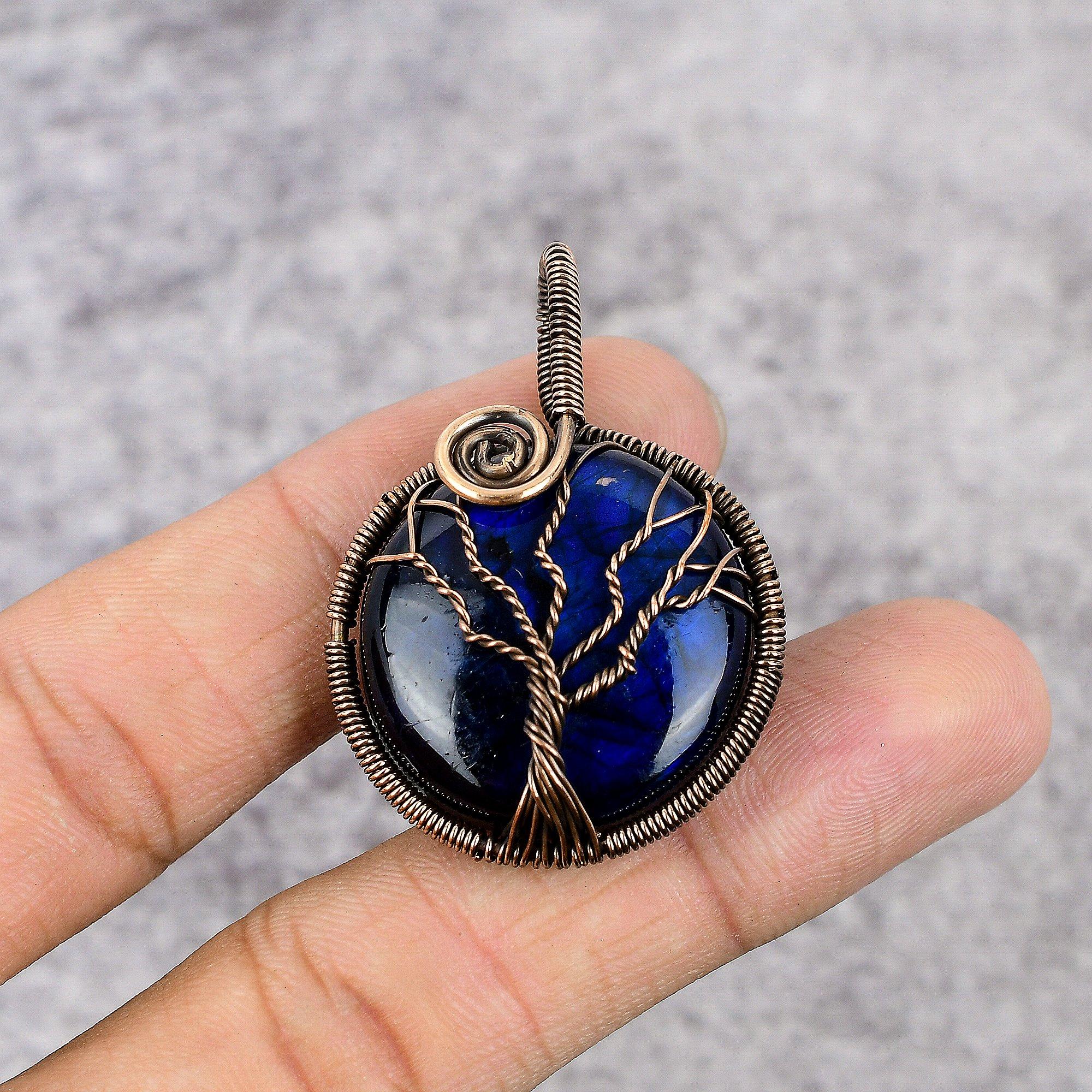 Blue Flash Labradorite Pendant, Handmade Gemstone 999 Copper Wire Wrapped Pendant Antique Jewelry, For Gift Silver Jewelry 2.25 Inches
Blue Flash Labradorite Pendant, Handmade Gemstone 999 Copper Wire Wrapped Pendant Antique Jewelry, For Gift Silver Jewelry 2.25 Inches
