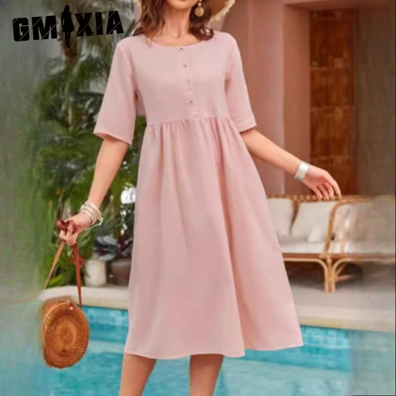 GMXIA Женские Модные Летние Весенние Однотонные Платья с Принтом, Круглый Вырез, Завышенная Талия, Повседневные XXXXXL розовый
GMXIA Женские Модные Летние Весенние Однотонные Платья с Принтом, Круглый Вырез, Завышенная Талия, Повседневные XXXXXL розовый