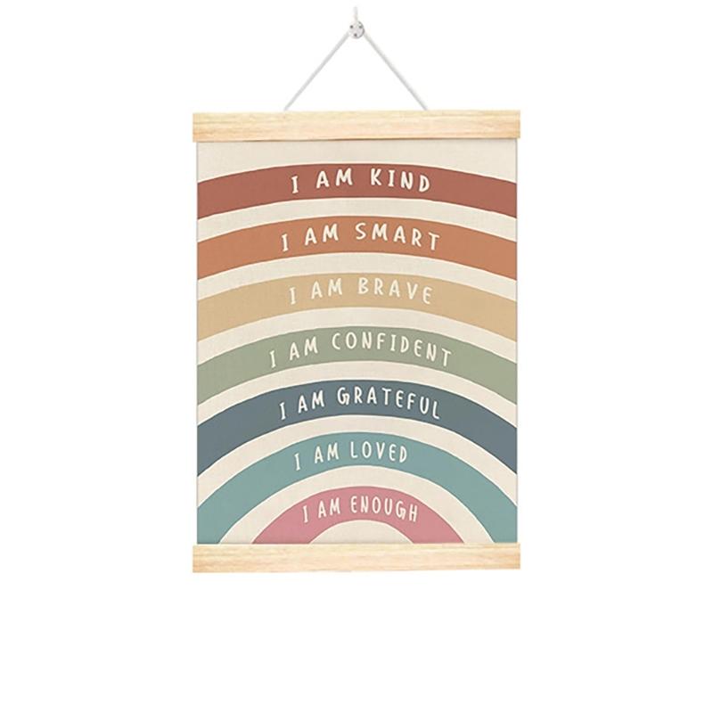 Rainbow Affirmation Wall Art Decors for Children Motivational Wood Hanging Poster I Am Kind Brave Inspirational Poster 40 x 60cm
Rainbow Affirmation Wall Art Decors for Children Motivational Wood Hanging Poster I Am Kind Brave Inspirational Poster 40 x 60cm