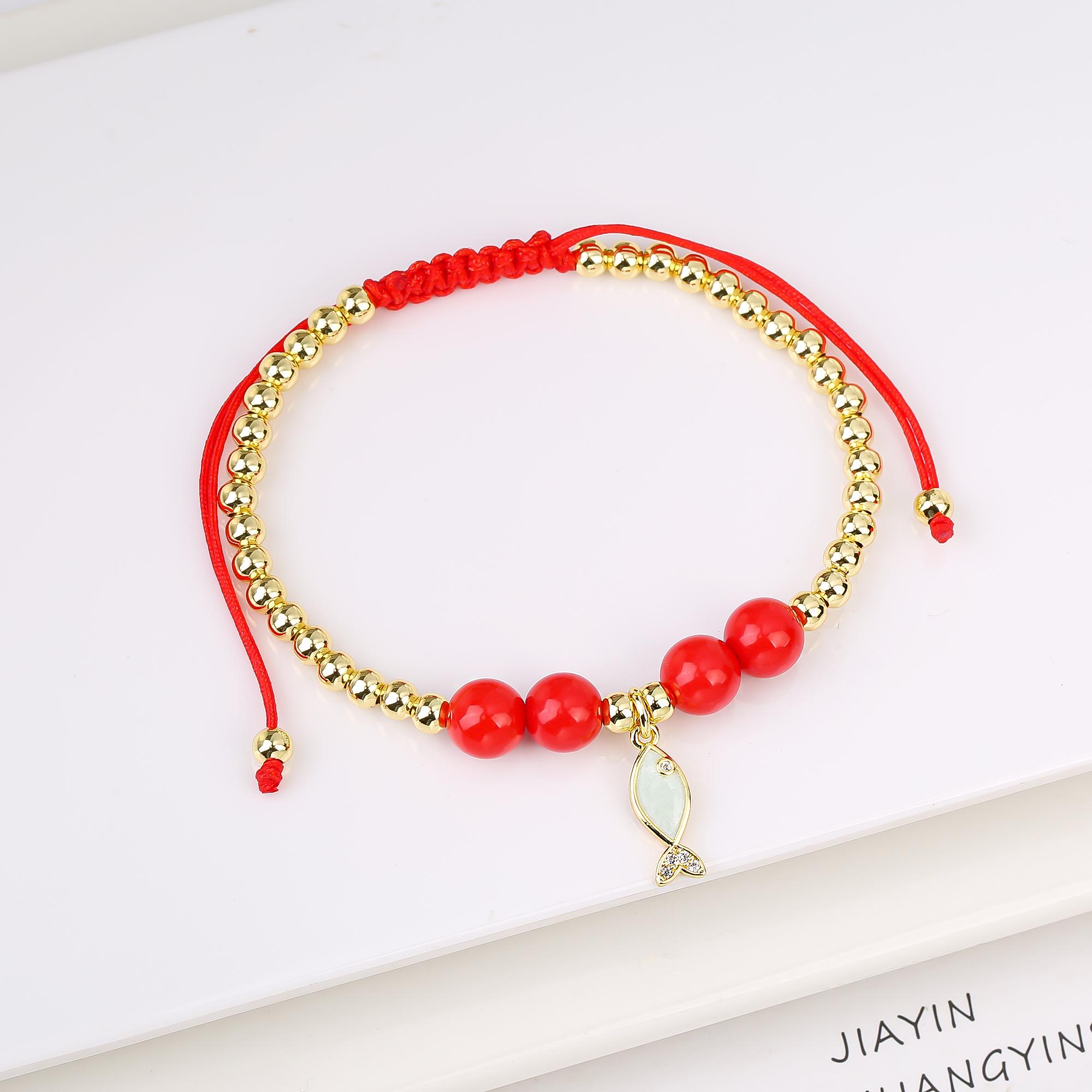 Lucky Red Rope Braided 4mm Copper Bead Fish Pendant Charm Bracelet New Fashion Woman Girl Party Wedding Zircon Gift зелений
Lucky Red Rope Braided 4mm Copper Bead Fish Pendant Charm Bracelet New Fashion Woman Girl Party Wedding Zircon Gift зелений