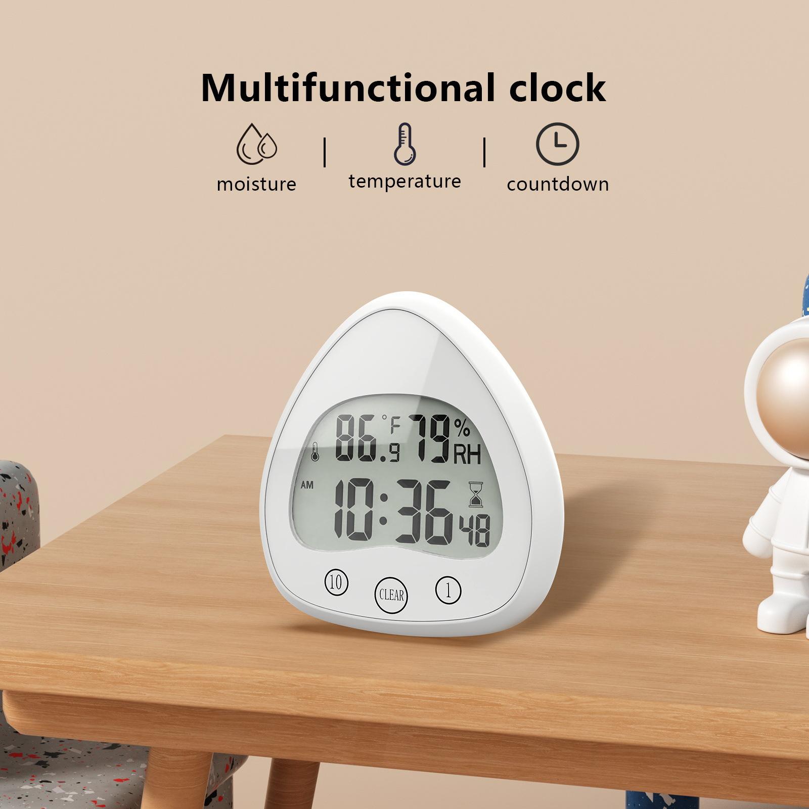 Silent Digital Alarm Clock with Suction Cup Waterproof Countdown Timer Temperature Humidity Sensor A
Silent Digital Alarm Clock with Suction Cup Waterproof Countdown Timer Temperature Humidity Sensor A