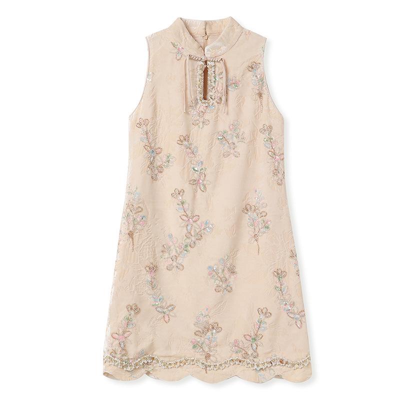 Retro Chinese A-line Sleeveless Floral Dress with Wave Bead Embroidery - Summer Edition P0165 M абрикосовый
Retro Chinese A-line Sleeveless Floral Dress with Wave Bead Embroidery - Summer Edition P0165 M абрикосовый