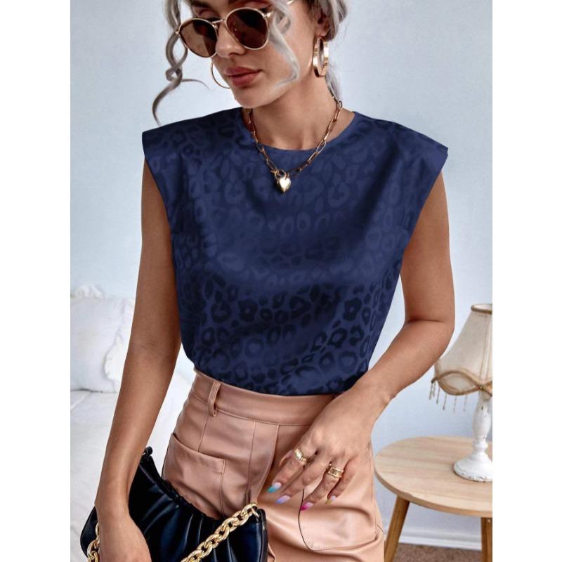 Летняя женская футболка с круглым вырезом и леопардовым принтом из жаккарда, свободная повседневная рубашка из атласа с короткими рукавами, элегантные топы больших размеров для женщин XXL темно-синий
Летняя женская футболка с круглым вырезом и леопардовым принтом из жаккарда, свободная повседневная рубашка из атласа с короткими рукавами, элегантные топы больших размеров для женщин XXL темно-синий