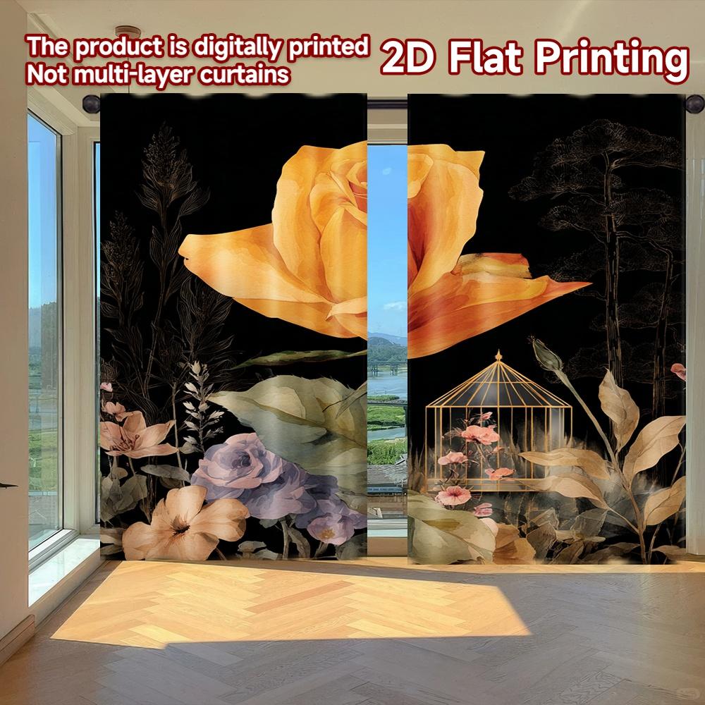 Modern Flat Printing Curtains Without Rod Floral Elegance Black Fashionable Curtainments During Easter Set Of 2 Made Polyester W100*H70(CM)-Grommet top&1PCS
Modern Flat Printing Curtains Without Rod Floral Elegance Black Fashionable Curtainments During Easter Set Of 2 Made Polyester W100*H70(CM)-Grommet top&1PCS