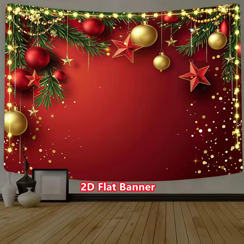 2D Shiny Christmas Backdrop Red Background with Pine, Balls and Golden Stars Decoration 47.2x31.5inch/120*80cm
2D Shiny Christmas Backdrop Red Background with Pine, Balls and Golden Stars Decoration 47.2x31.5inch/120*80cm
