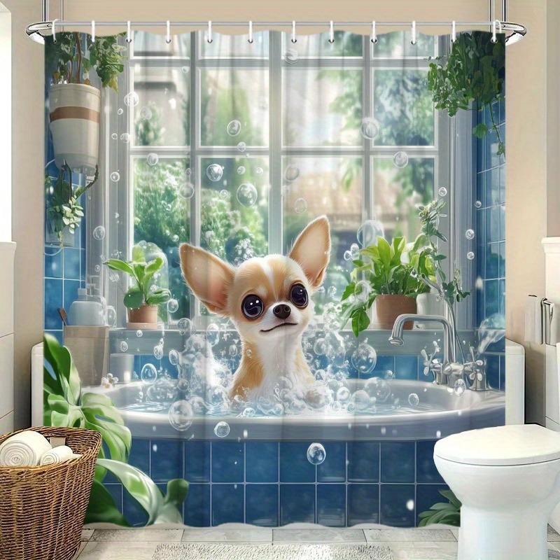 Cute Dog Is Taking A Bath Shower Curtain Washable Dirt-Resistant Shower Head Waterproof Polyester Bath Curtain For Home Decor W60H190(CM)-1 Pcs
Cute Dog Is Taking A Bath Shower Curtain Washable Dirt-Resistant Shower Head Waterproof Polyester Bath Curtain For Home Decor W60H190(CM)-1 Pcs