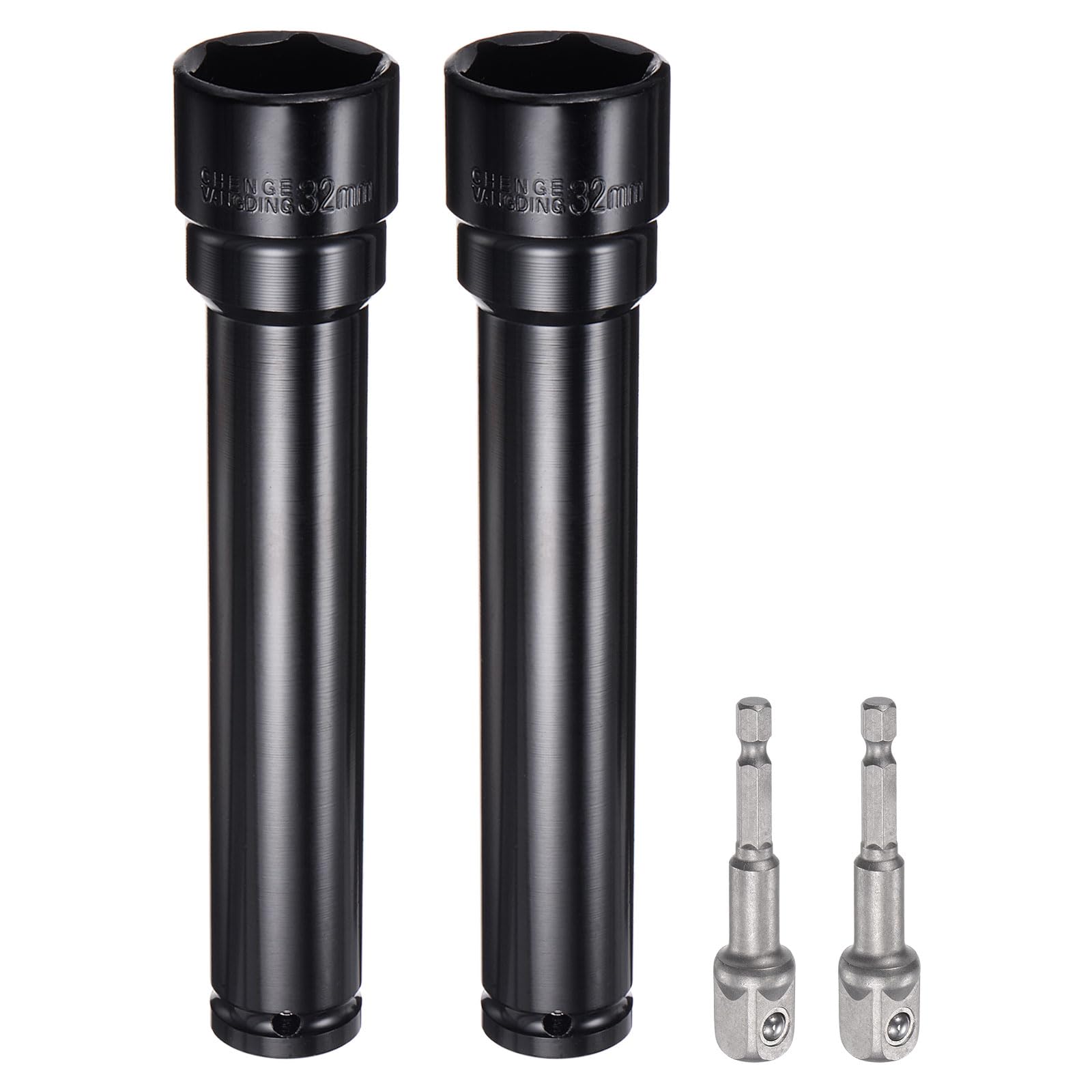 uxcell Two 1/2 Drive 32mm 6-Point Deep Impact Sockets, 8 Long, with Two 1/2 to 1/4 Hex Shank Adapters, Sandblasted for Hex Bolts and Nuts
uxcell Two 1/2 Drive 32mm 6-Point Deep Impact Sockets, 8 Long, with Two 1/2 to 1/4 Hex Shank Adapters, Sandblasted for Hex Bolts and Nuts