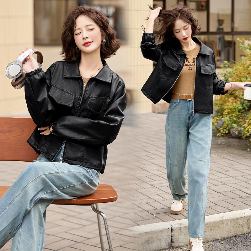 Женская короткая повседневная куртка из мягкой кожи растительного дубления, с коротким воротником-стойкой, весенняя, с трендовыми рукавами-фонариками XL чёрный
Женская короткая повседневная куртка из мягкой кожи растительного дубления, с коротким воротником-стойкой, весенняя, с трендовыми рукавами-фонариками XL чёрный