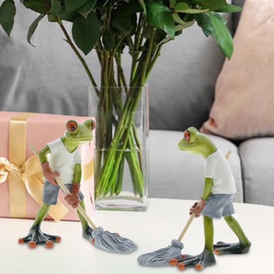 Mopping Cartoon Frog Figurine Doing Housework Frog Resin Statue Sculpture Home Office Indoor Outdoor Garden Decoration Ornament Frog
Mopping Cartoon Frog Figurine Doing Housework Frog Resin Statue Sculpture Home Office Indoor Outdoor Garden Decoration Ornament Frog