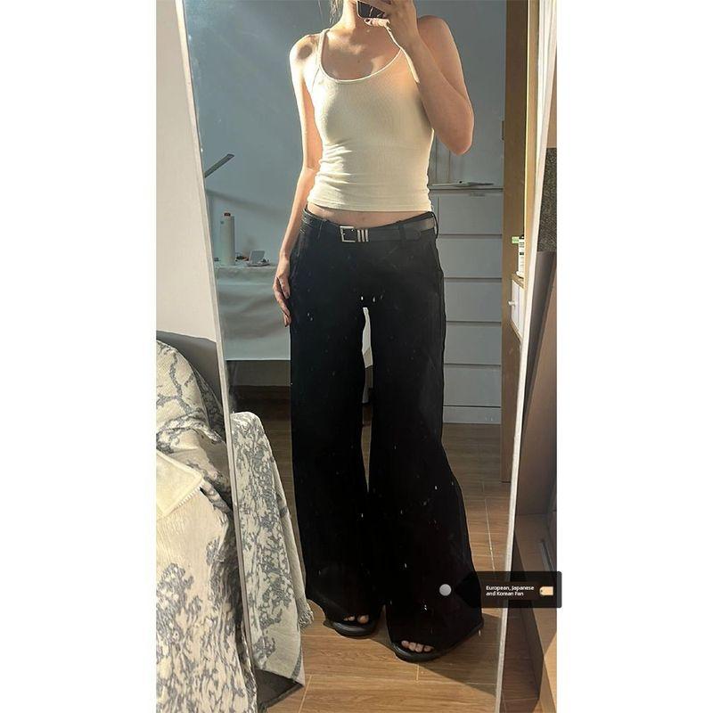 Женские летние брюки больших размеров, черные, в стиле ретро, повседневные, с заниженной талией, слим-фит, с дизайнерским акцентом, слегка расклешенные, брюки для костюма, модные Black XL
Женские летние брюки больших размеров, черные, в стиле ретро, повседневные, с заниженной талией, слим-фит, с дизайнерским акцентом, слегка расклешенные, брюки для костюма, модные Black XL