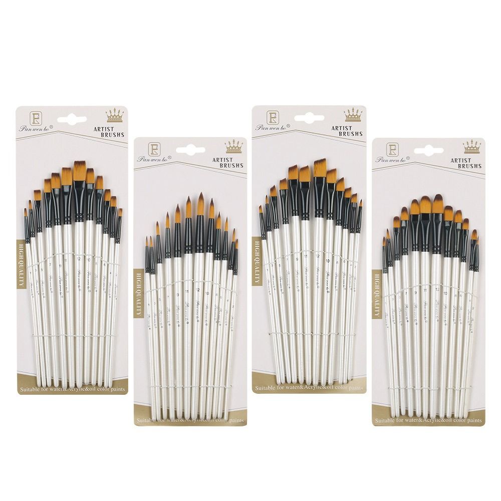 12Pcs Pointed Round Flat Head Hand Drawn Watercolor Nylon Painting Brushes Gift Oblique head
12Pcs Pointed Round Flat Head Hand Drawn Watercolor Nylon Painting Brushes Gift Oblique head