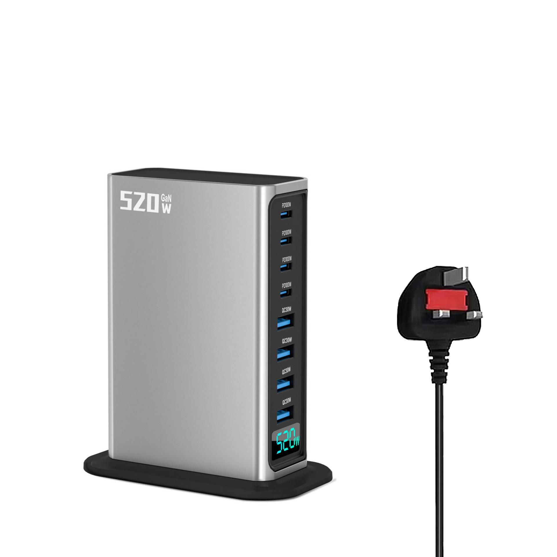 520W GaN PD 8-Port Desktop Charger with 4C4A Outlets
520W GaN PD 8-Port Desktop Charger with 4C4A Outlets