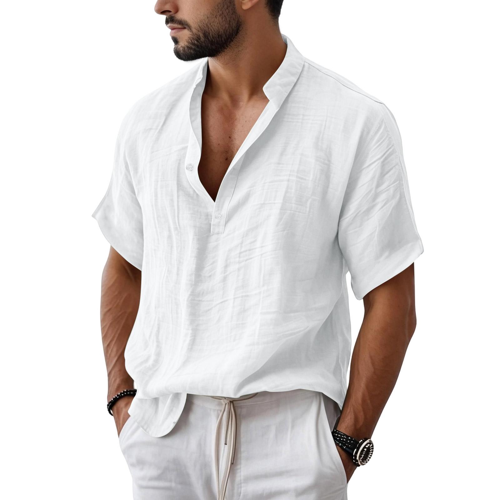 Men s Collared Button-down Plain Short-sleeved Casual Shirt XL білий
Men s Collared Button-down Plain Short-sleeved Casual Shirt XL білий
