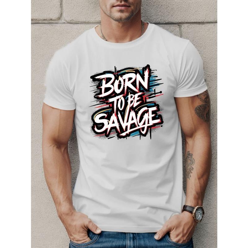 Born to Be Savage Men s Casual Short Sleeve T-Shirt - Breathable , Geometric Print, Round Neck - Perfect for Summer S белый
Born to Be Savage Men s Casual Short Sleeve T-Shirt - Breathable , Geometric Print, Round Neck - Perfect for Summer S белый