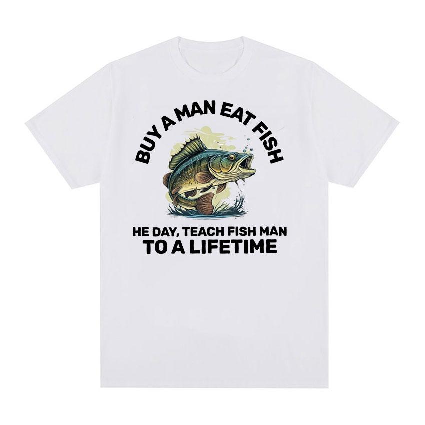 Купите футболку с забавными мемами «A Man Eat Fish, He Day, Teach Fish Man, To A Lifetime Funny Meme», мужскую модную хлопковую футболку большого размера с круглым вырезом в стиле ретро
Купите футболку с забавными мемами «A Man Eat Fish, He Day, Teach Fish Man, To A Lifetime Funny Meme», мужскую модную хлопковую футболку большого размера с круглым вырезом в стиле ретро