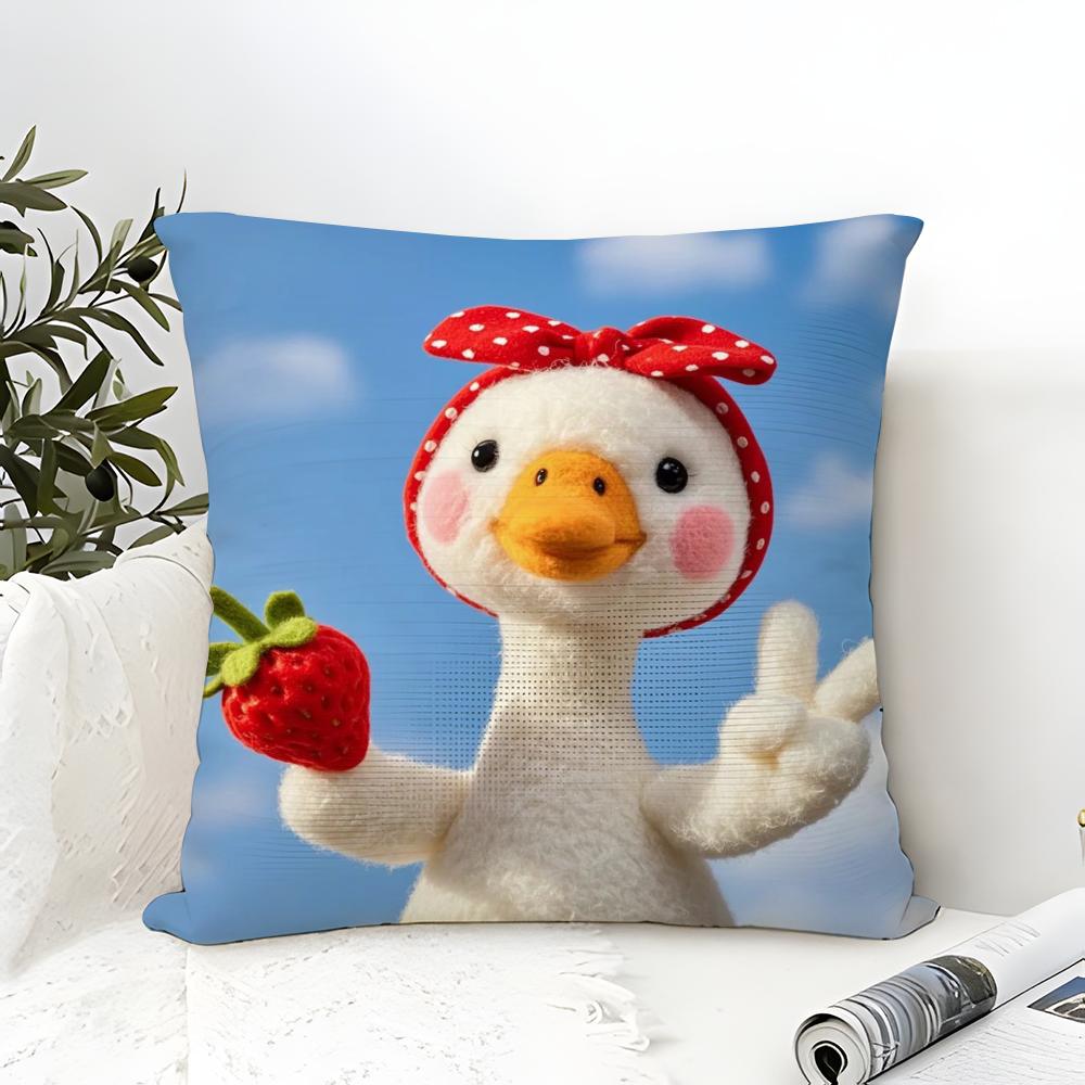 Strawberry Duck Print Pillow Case Cotton Linen Fabric Square Zipper Pillowcase Home Decorative Living Room 30X30cm
Strawberry Duck Print Pillow Case Cotton Linen Fabric Square Zipper Pillowcase Home Decorative Living Room 30X30cm