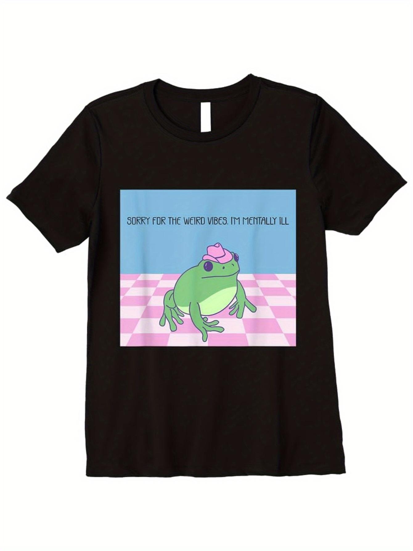 Sorry for My Psychopathic Frog Pattern T-Shirt - a Black Casual Short-Sleeve Top Featuring a Cartoon Frog And Pink Checkered Design XXXXL
Sorry for My Psychopathic Frog Pattern T-Shirt - a Black Casual Short-Sleeve Top Featuring a Cartoon Frog And Pink Checkered Design XXXXL