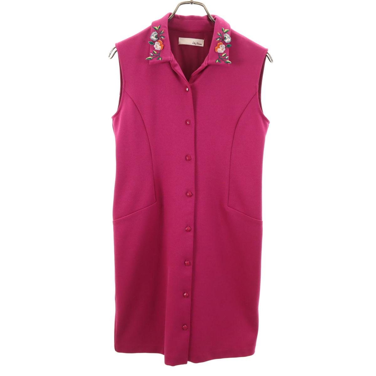 Lily Brown No sleeve mini dress 1 Red-purple Collar embroidery Women Used
Lily Brown No sleeve mini dress 1 Red-purple Collar embroidery Women Used