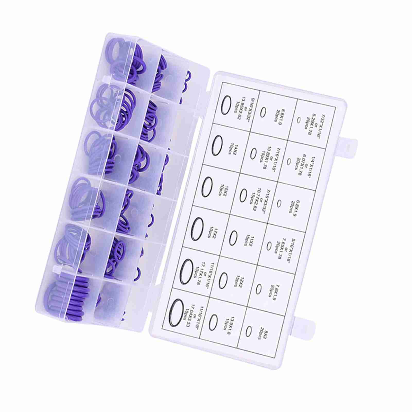 270pcs Assorted Car Air Conditioning Compressor O Ring Seal Gasket Set Rubber Washer Seals Purple
270pcs Assorted Car Air Conditioning Compressor O Ring Seal Gasket Set Rubber Washer Seals Purple