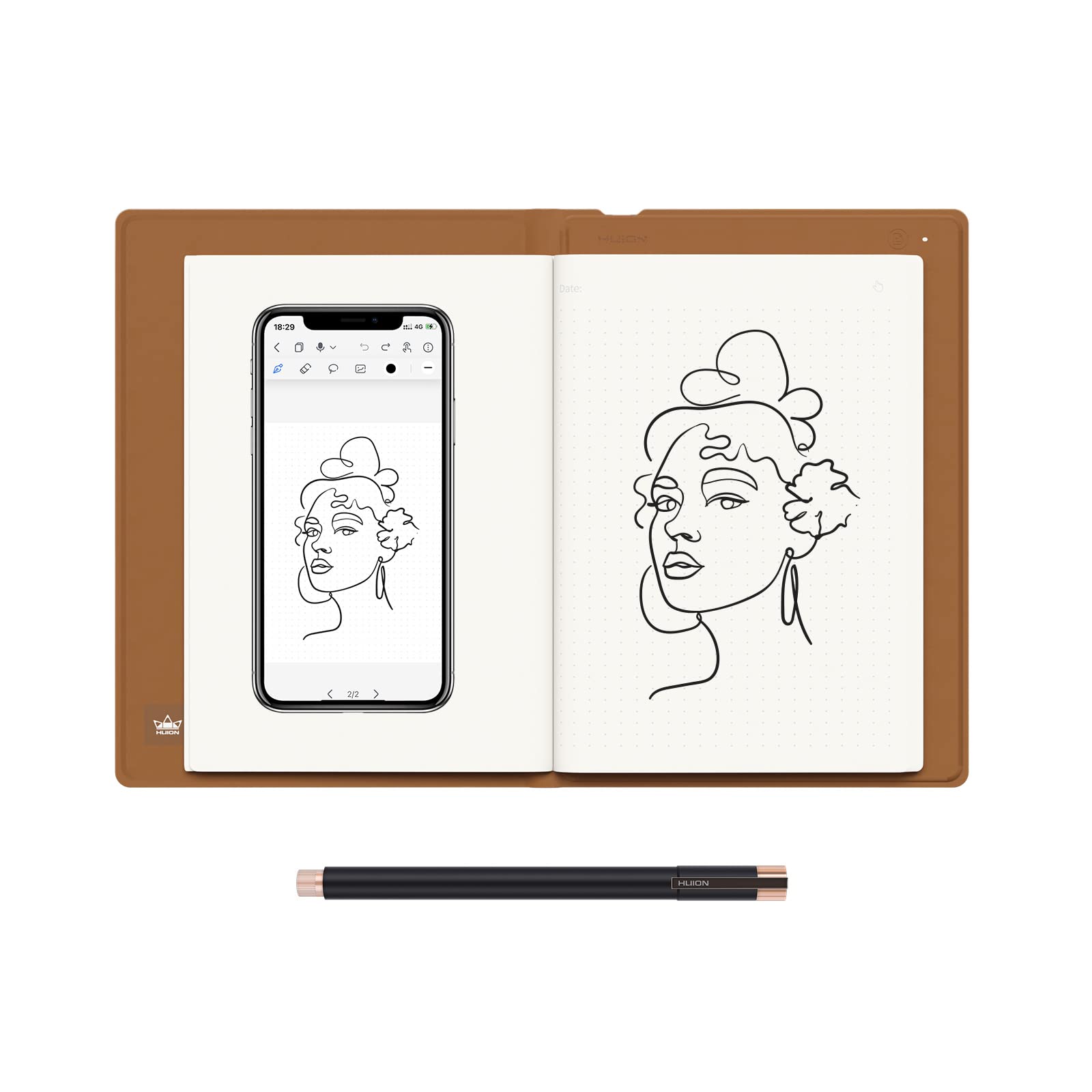 HUION NOTE Аналоговий цифровий блокнот: Розумний зошит для рукописного введення - Миттєво оцифровуйте рукописні нотатки на папері. Бездротово підключається до вашого смартфона
HUION NOTE Аналоговий цифровий блокнот: Розумний зошит для рукописного введення - Миттєво оцифровуйте рукописні нотатки на папері. Бездротово підключається до вашого смартфона