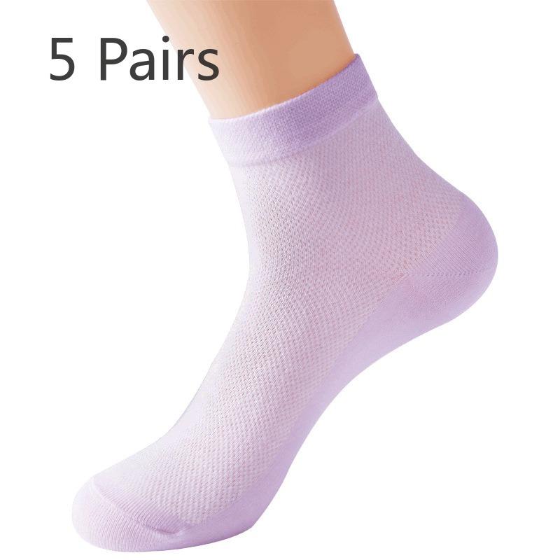 5 пар женских хлопковых летних тонких сетчатых носков средней длины 5 Pairs светло-фиолетовый
5 пар женских хлопковых летних тонких сетчатых носков средней длины 5 Pairs светло-фиолетовый