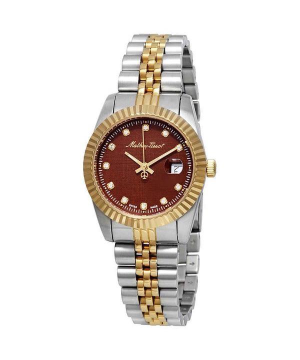 Mathey-Tissot Rolly III двухцветные женские кварцевые часы из нержавеющей стали с коричневым циферблатом D810BM коричневый
Mathey-Tissot Rolly III двухцветные женские кварцевые часы из нержавеющей стали с коричневым циферблатом D810BM коричневый
