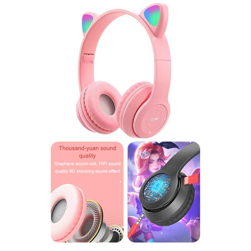 Cute Cat Ear Bluetooth Compatible Headset With Led Wireless Headset Children Girls Stereo Folding Sports Headset With Microphone чёрный
Cute Cat Ear Bluetooth Compatible Headset With Led Wireless Headset Children Girls Stereo Folding Sports Headset With Microphone чёрный