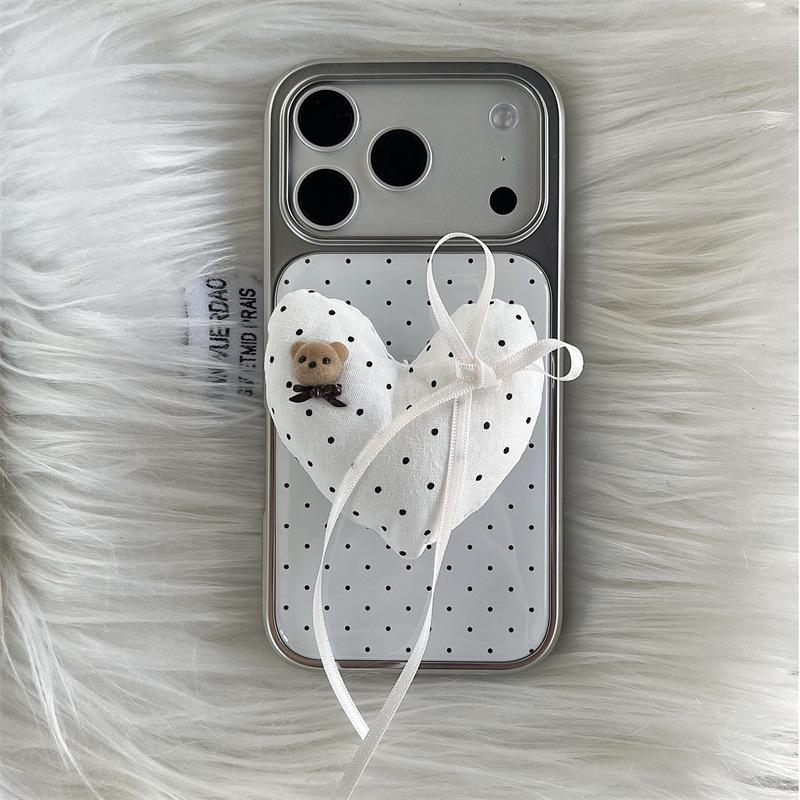 Korean Polka Dot Brown Bear Phone Case for iPhone 17/16 Pro Max/15/14 with Heart & Star Stand Compatibility. iPhone 16 Pro Max
Korean Polka Dot Brown Bear Phone Case for iPhone 17/16 Pro Max/15/14 with Heart & Star Stand Compatibility. iPhone 16 Pro Max
