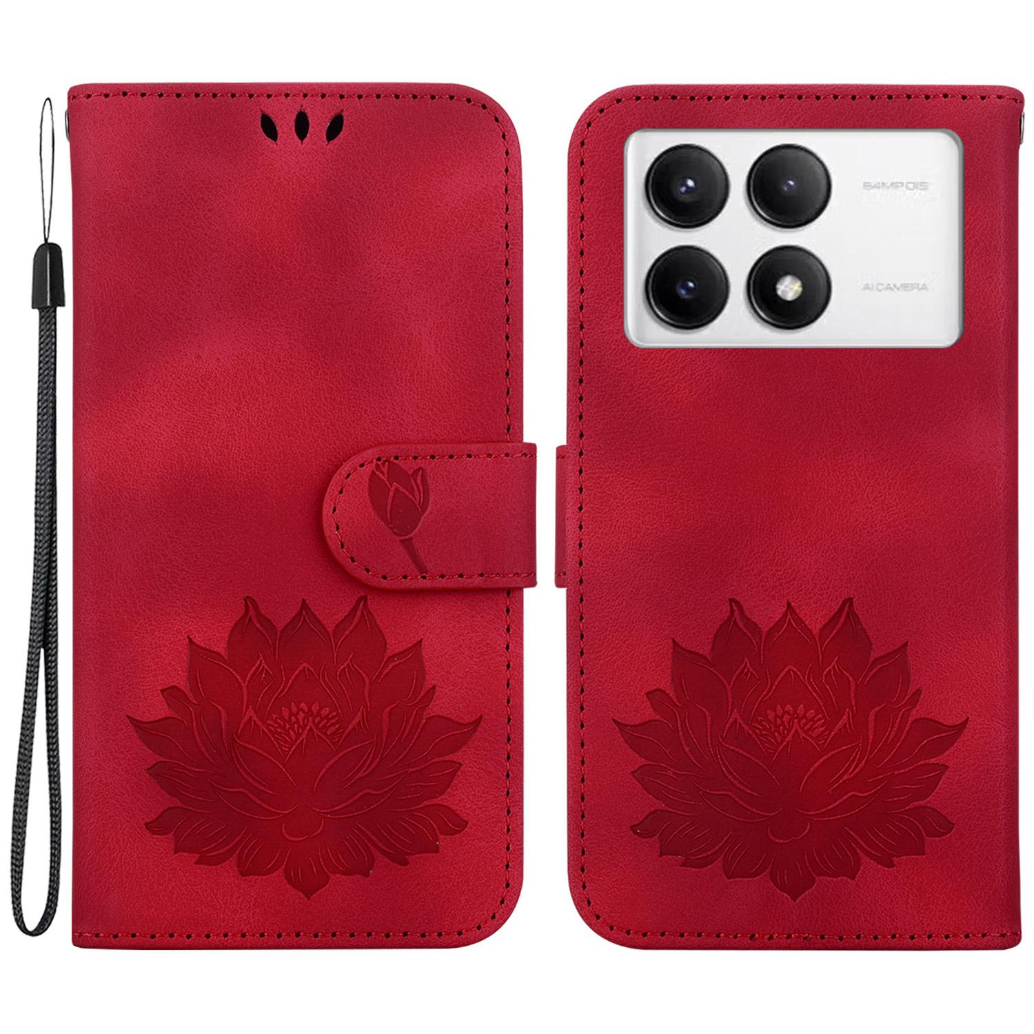 Для Xiaomi Poco F6 Pro 5G/Redmi K70 5G/K70 Pro 5G Кожаный чехол-кошелек с тиснением лотоса Red
Для Xiaomi Poco F6 Pro 5G/Redmi K70 5G/K70 Pro 5G Кожаный чехол-кошелек с тиснением лотоса Red