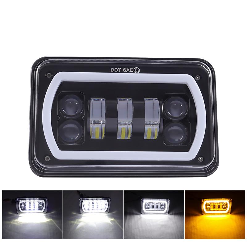 1/2 шт. DOT черная мотоциклетная лампа DRL 4X6 светодиодная фара для Honda XR250 XR400 XR650 Suzuki DRZ аксессуары прямоугольный свет 1 piece