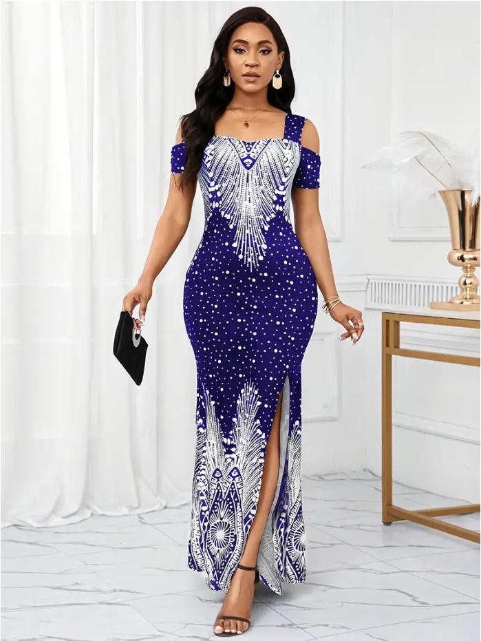 Elegant 2025 Paisley Print Off-the-Shoulder Square Neck Mermaid Evening Gown with Side Slit Medium синий
Elegant 2025 Paisley Print Off-the-Shoulder Square Neck Mermaid Evening Gown with Side Slit Medium синий