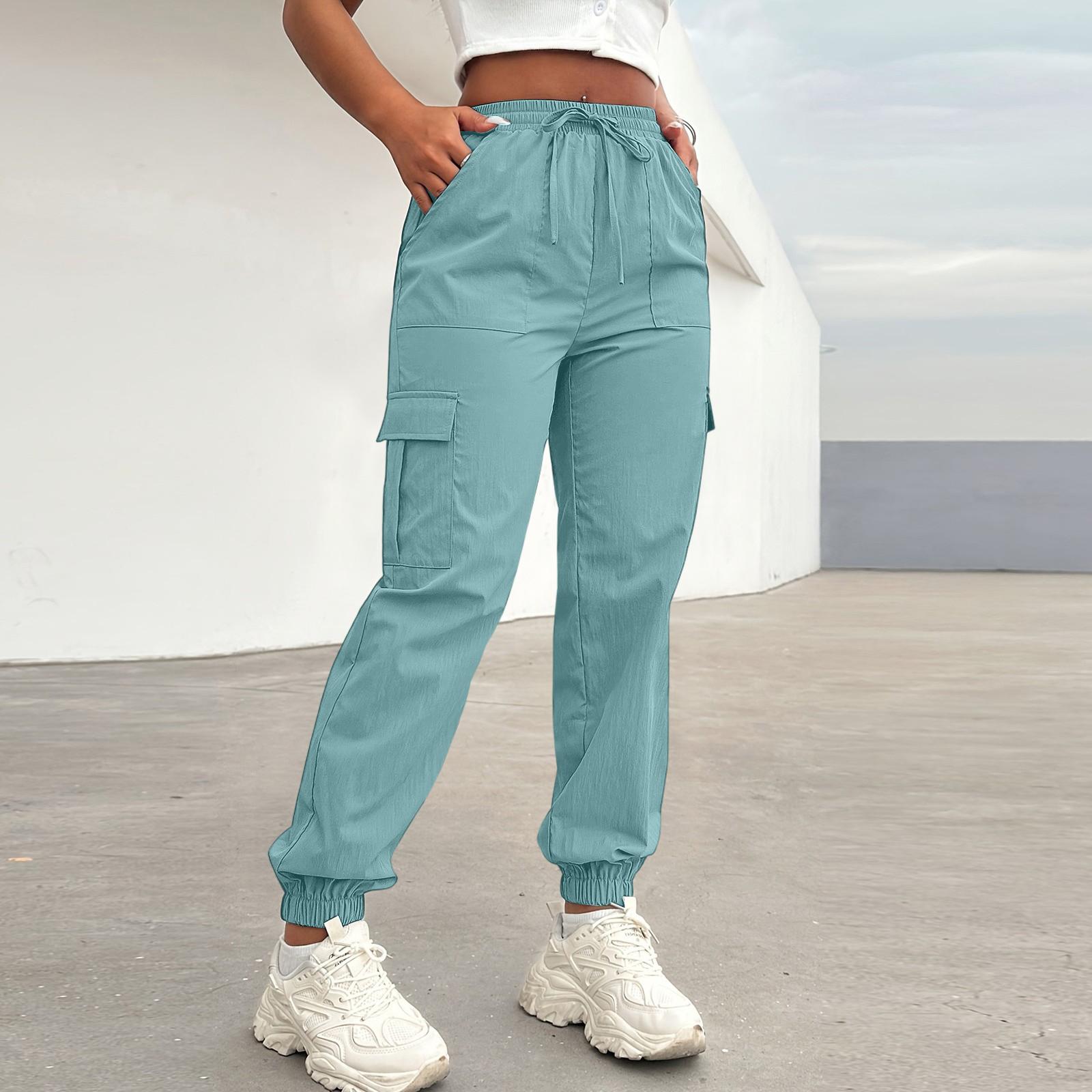 Women Casual Cargo Pants Drawstring Waist Jogger Trousers with Elastic Cuffs Lightweight Workwear Bottoms S
Women Casual Cargo Pants Drawstring Waist Jogger Trousers with Elastic Cuffs Lightweight Workwear Bottoms S