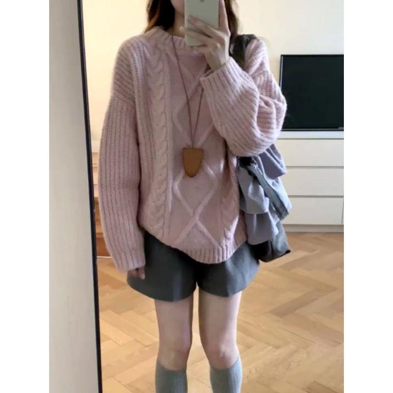 Gentle Lazy Pullover Knitwear Tops Thick Fall and Winter Raccoon Velvet Soft Glutinous Korean Style Cable-Knit Sweater Female Loose Outer Wear Pink L(Suggested 52.50 kg-57.50 kg)
Gentle Lazy Pullover Knitwear Tops Thick Fall and Winter Raccoon Velvet Soft Glutinous Korean Style Cable-Knit Sweater Female Loose Outer Wear Pink L(Suggested 52.50 kg-57.50 kg)