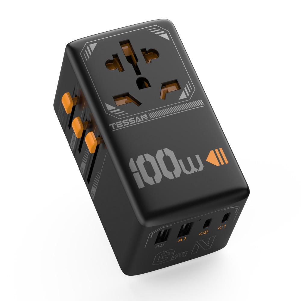 Универсальный адаптер для путешествий TESSAN, 100 Вт, с USB Type C, адаптер для быстрой зарядки, штепсельная вилка ЕС/Великобритании/США/Австралии для путешествий
Универсальный адаптер для путешествий TESSAN, 100 Вт, с USB Type C, адаптер для быстрой зарядки, штепсельная вилка ЕС/Великобритании/США/Австралии для путешествий