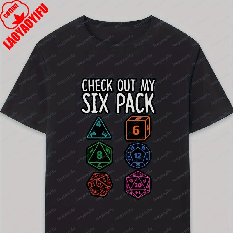 Mens Summer Casual TShirt Black DD Inspired Look At My SixPack Graphic D20 Dice Design Tee Gamers Tabletop RPG Fans Tops S
Mens Summer Casual TShirt Black DD Inspired Look At My SixPack Graphic D20 Dice Design Tee Gamers Tabletop RPG Fans Tops S
