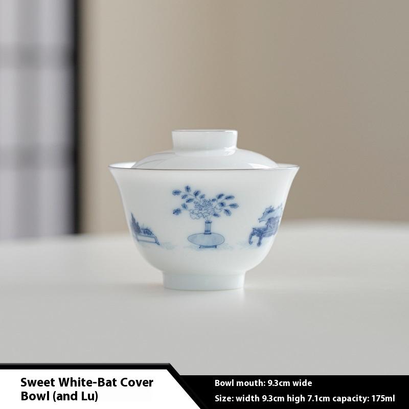 Sweet White Cover Bowl White Porcelain Sancai Cover Bowl Ceramic Kung Fu Tea Set Gaiwan Tea Bowl
Sweet White Cover Bowl White Porcelain Sancai Cover Bowl Ceramic Kung Fu Tea Set Gaiwan Tea Bowl