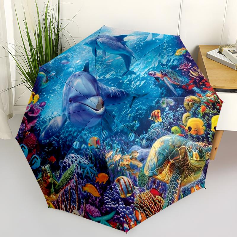 Ocean Shell Dolphin Folding Umbrella Fashion Auto-Open Design 8 Iron Ribs Plastic Handle Foldable Sunshade Perfec Christmas Gift
Ocean Shell Dolphin Folding Umbrella Fashion Auto-Open Design 8 Iron Ribs Plastic Handle Foldable Sunshade Perfec Christmas Gift