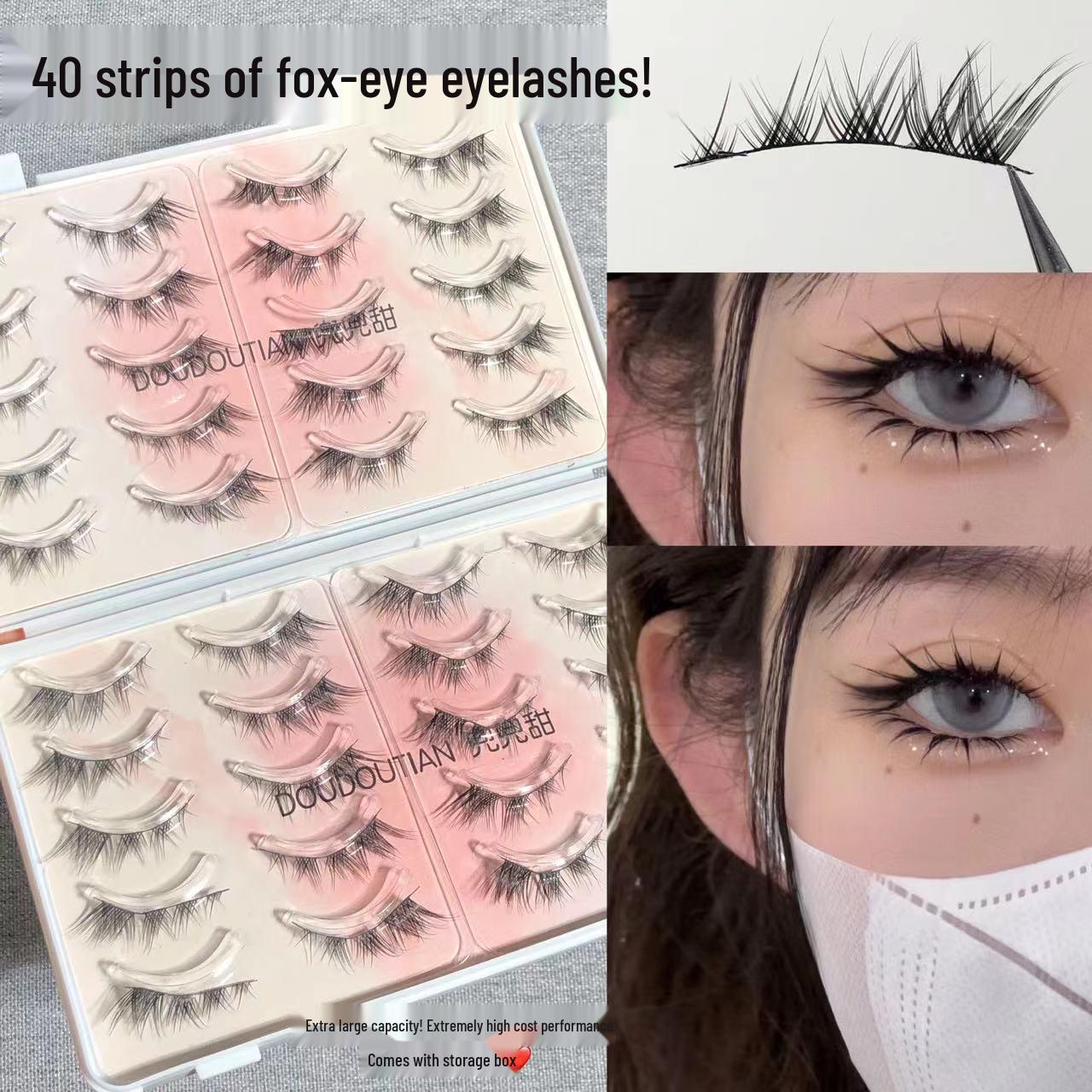 Doudou Sweet Fox Eye False Eyelashes: 40 Dense, Lengthening Strips for a Light European & American Look
Doudou Sweet Fox Eye False Eyelashes: 40 Dense, Lengthening Strips for a Light European & American Look